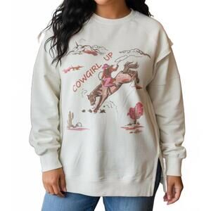 NEW WANDERFULL blakeley ranch girl classic oversize pullover in ivory